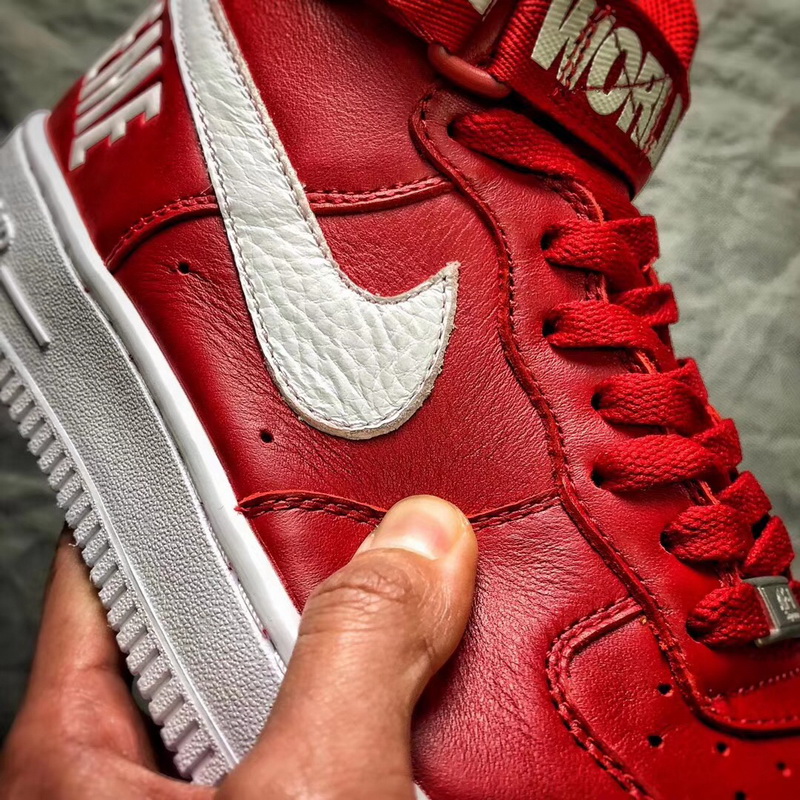 Authentic Superme X Nike Air Force 1 SP High Red GS